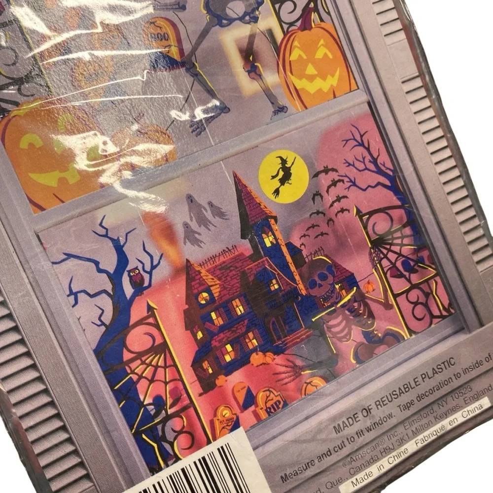 Vintage‎ 90s Y2K Amscan Haunted House Window Cover Halloween 33